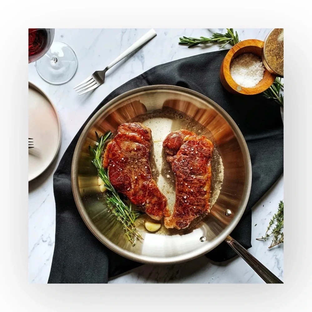 All Clad ★ Polished Stainless Steel 10 Inch Fry Pan ★ Professional Cookware ★ - Picture 2 of 16